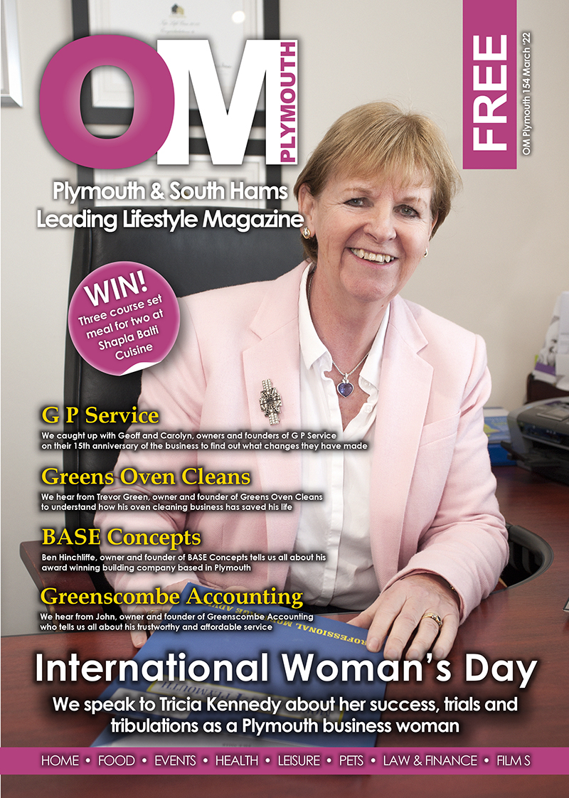 OM Plymouth Tricia Kennedy Front Cover March 2022